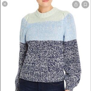 𝅺525 America Colourblock Balloon Sleeve in Midnight Multi Sweater Size XS